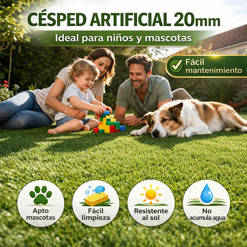 Césped artificial  Césped Artificial 20mm Forever Basic | Alta Densidad, Resistente y Fácil Instalación