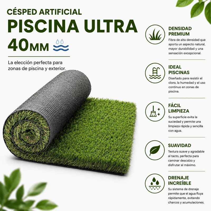 Césped artificial  Césped Piscina Ultra 40mm