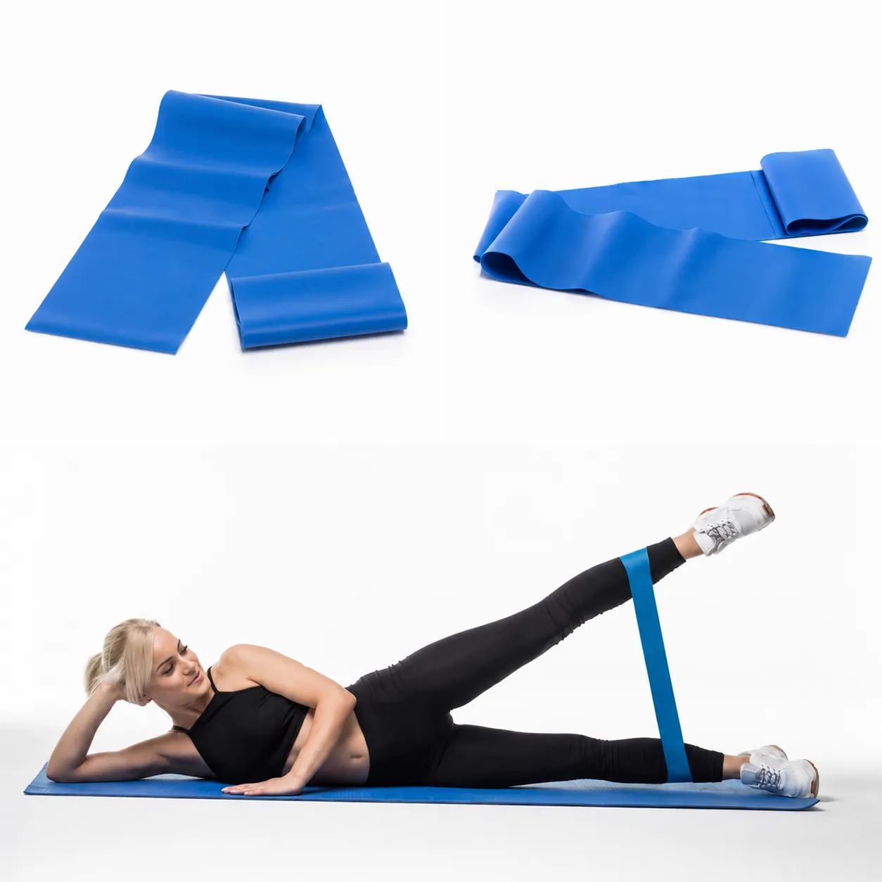 Material para Instalación y Complementos  Cinta Elástica Azul Entrenamiento | Banda de Resistencia Fitness