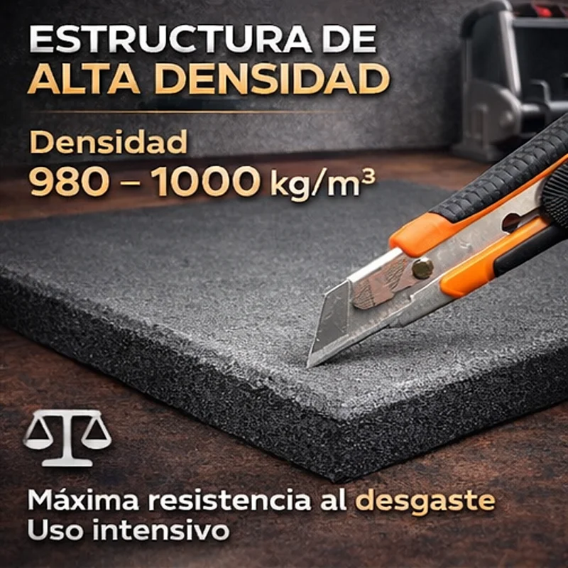 Caucho Macizo Loseta Caucho 1x1 | 20mm | Anti Rayadura IMPACT PRO | Gimnasios Profesionales | Sin Tóxicos