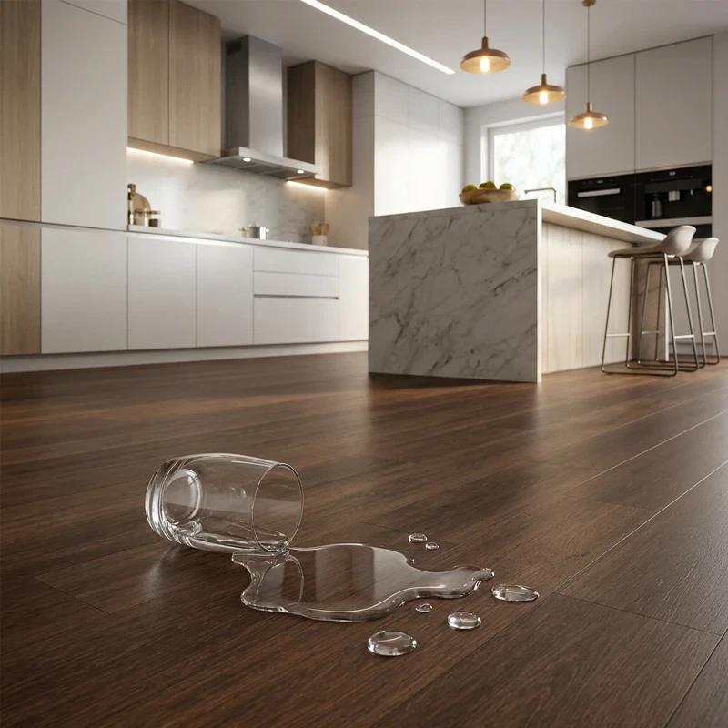 Suelo Vinilo en Rollo Marrón Bobina 25m²