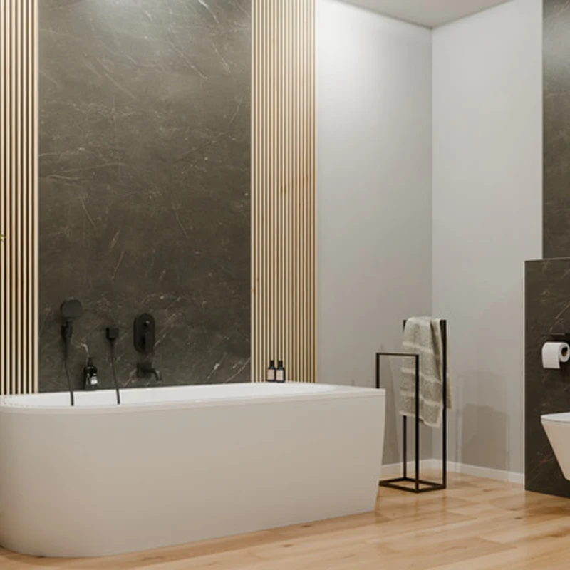Revestimiento Pared PVC Negro Montreal