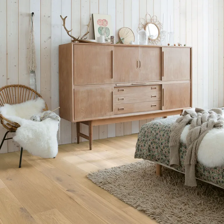 Madera Natural Parquet Roble Blanco Almendra Aceitado