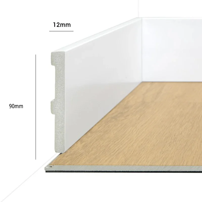 Material para Instalación y Complementos PVC Rodapié Vinílico Blanco Canto Recto 90