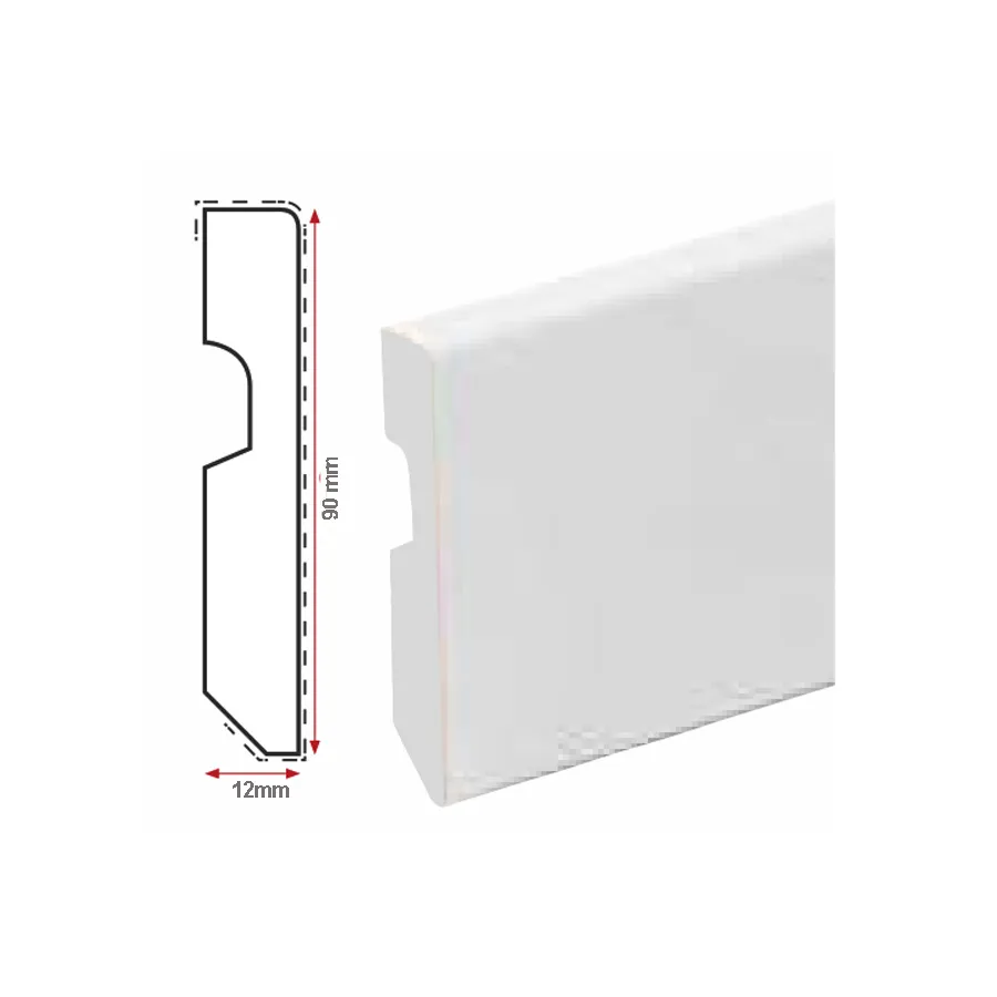 Obras accesorios  GR_Rodapie_Vendetta90 Rodapié WPC Vendetta Blanco Hidrófugo