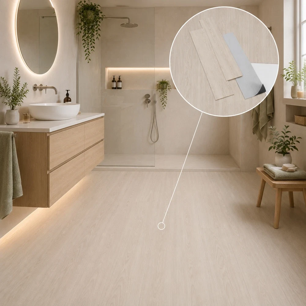 Vinílicos Heterogéneo Suelo Vinilico Autoadhesivo Roble Clásico Natural 2,5m²