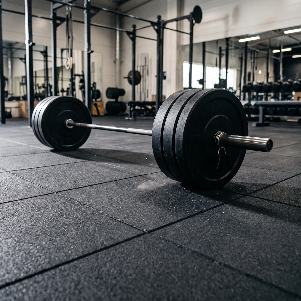Caucho Macizo Loseta Caucho Negro 50×50cm | 10 mm | Alta Densidad – Suelo Gimnasio | Máquinas, Hogar, Fitness