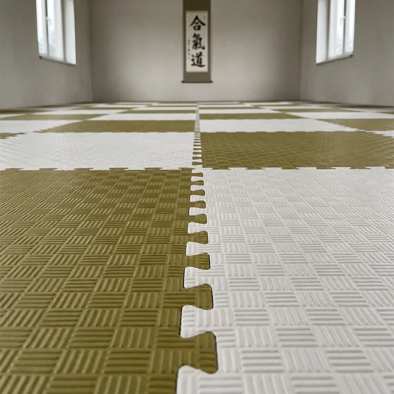 Tatami Puzzle Etileno Acetato de Vinílo de Alta Densidad Tatami Blanco Oliva |1x1| 20mm