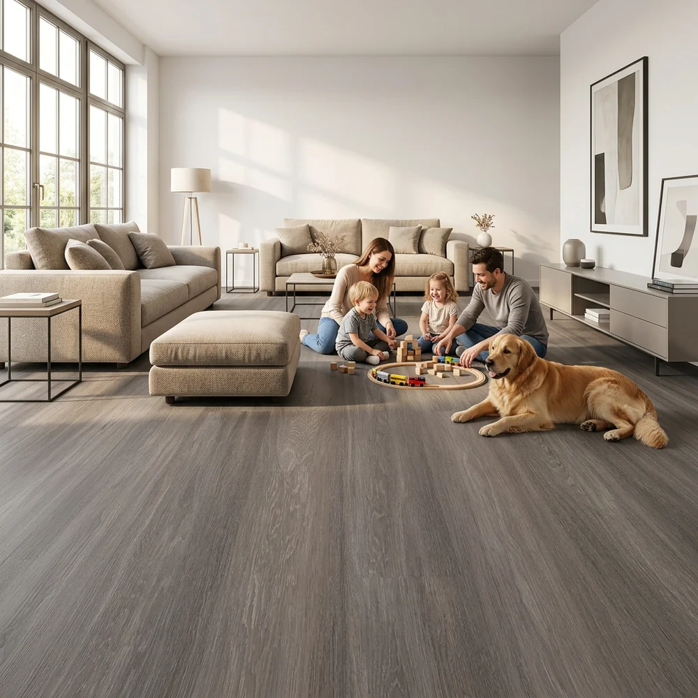 Tarimas Laminada Suelo Laminado Roble Saxa 8mm AC5 | 72h Agua | Gris Oscuro