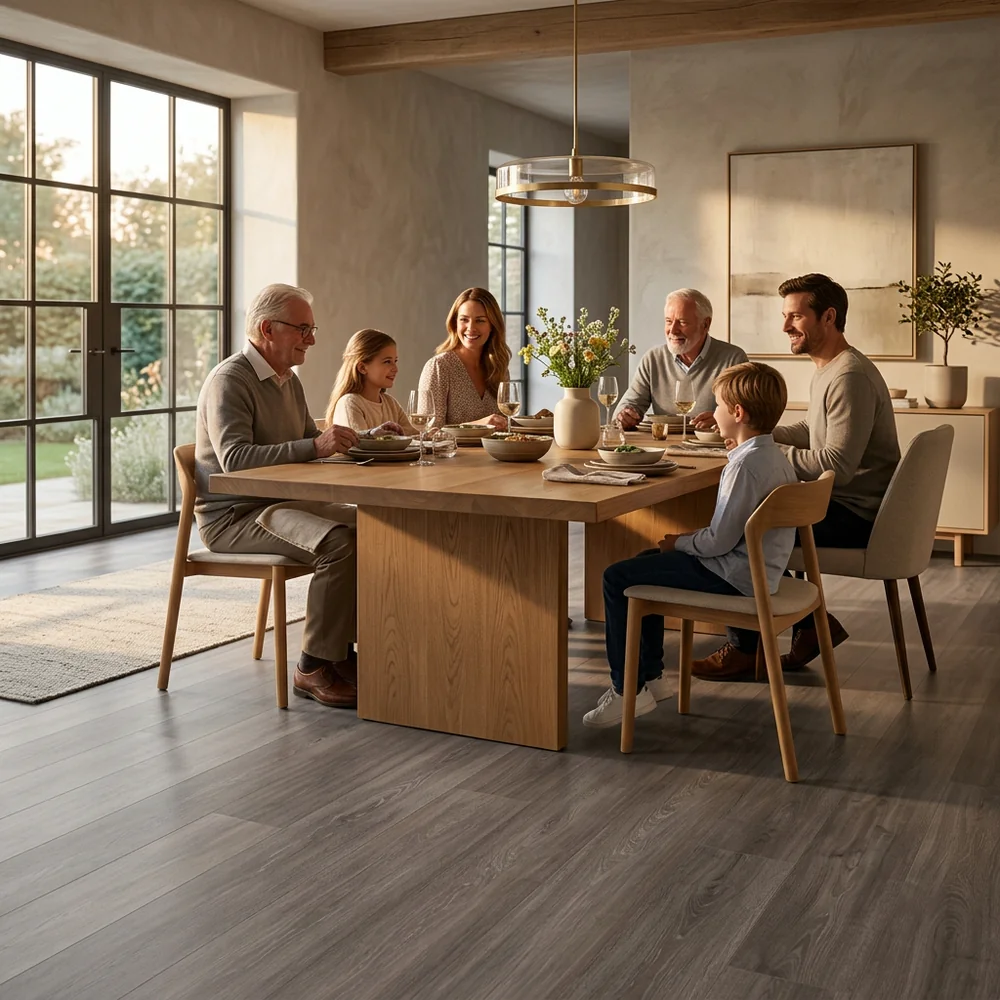 Tarimas Laminada Suelo Laminado Roble Saxa 8mm AC5 | 72h Agua | Gris Oscuro