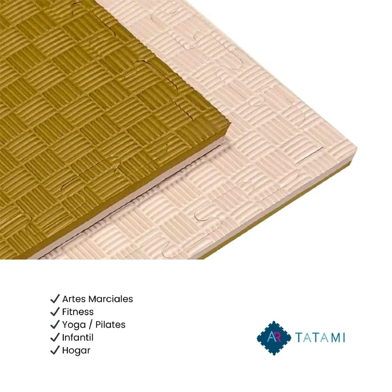 Tatami Puzzle Etileno Acetato de Vinílo de Alta Densidad Tatami Blanco Oliva |1x1| 20mm