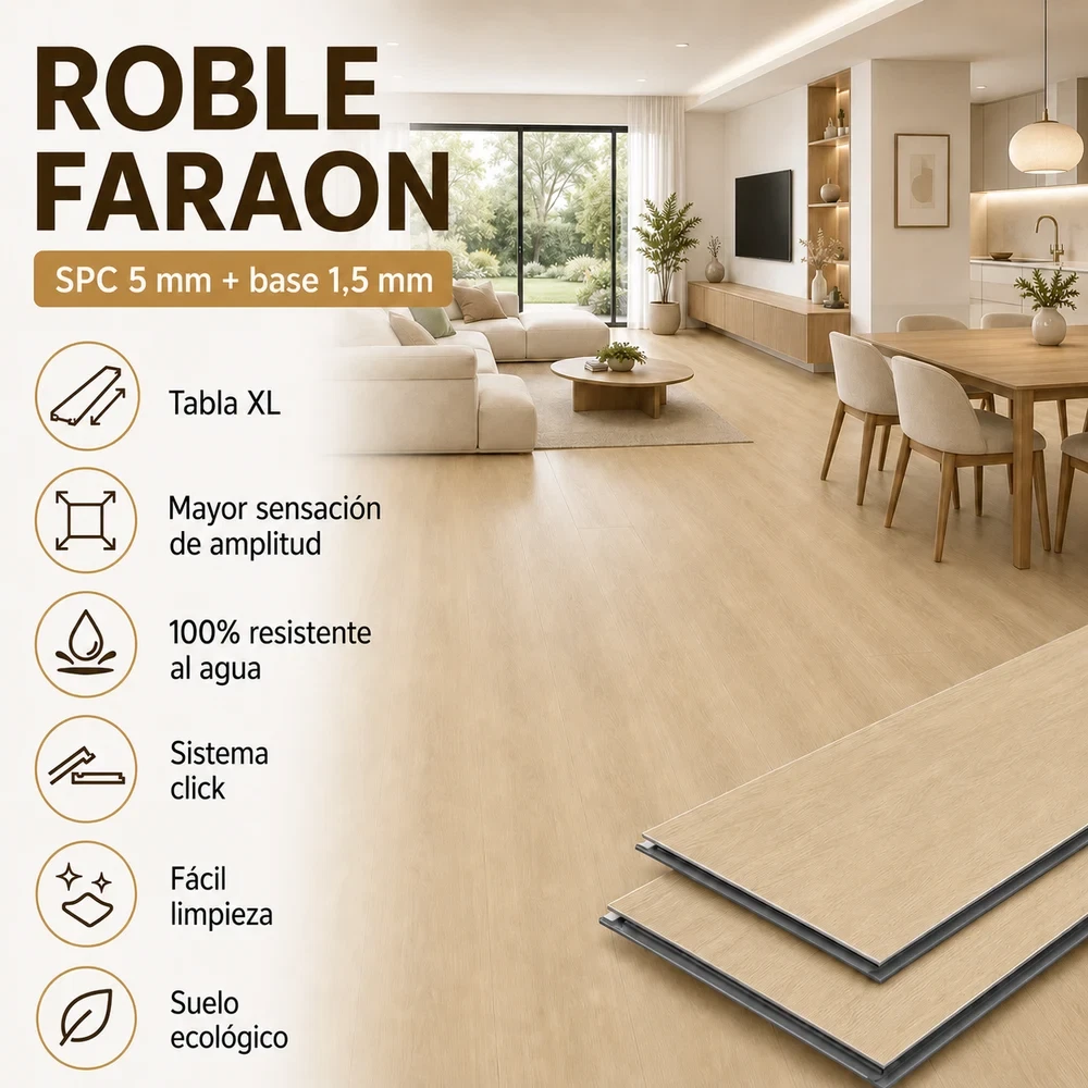 Vinílicos Tarima vinílica Roble Faraon XL Tarima | Suelo SPC 
