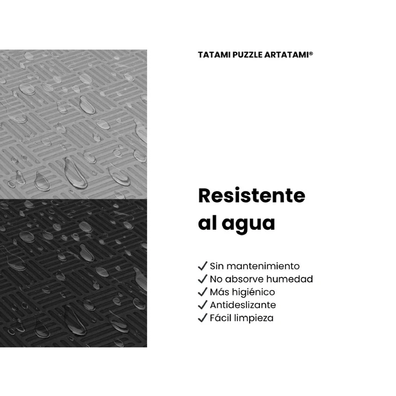 Tatami Puzzle Etileno Acetato de Vinílo de Alta Densidad Tatami Gris Negro|1x1| 25mm