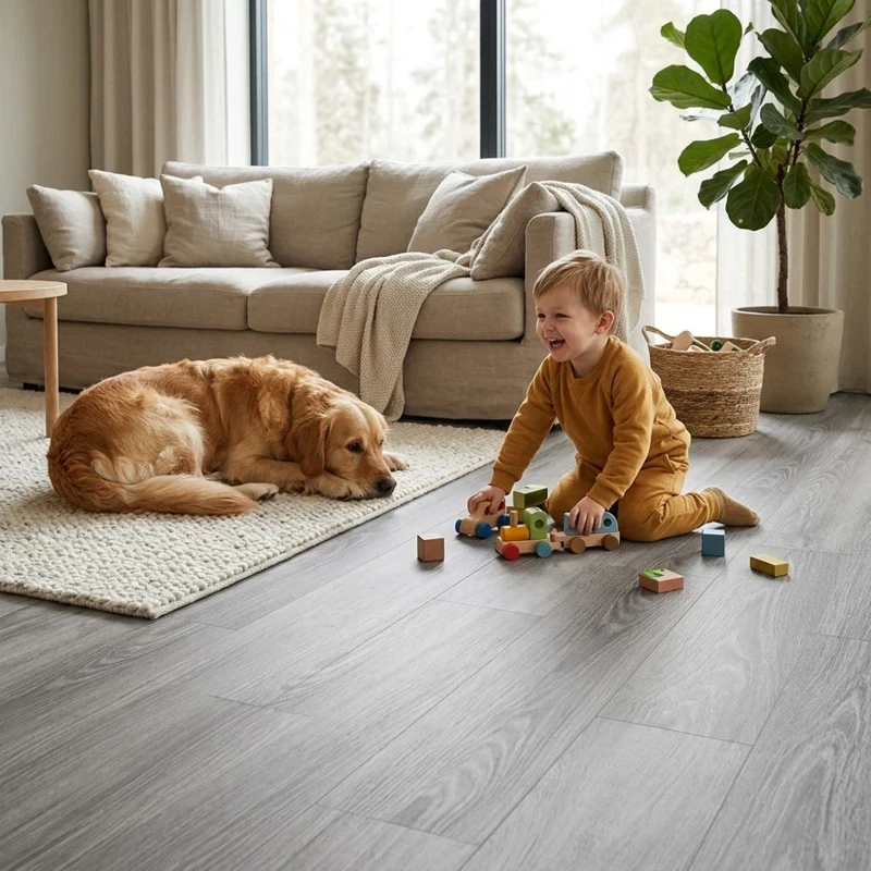 Vinílicos Heterogéneo Suelo de Vinílico Autoadhesivo PVC Roble Gris 2,5m²