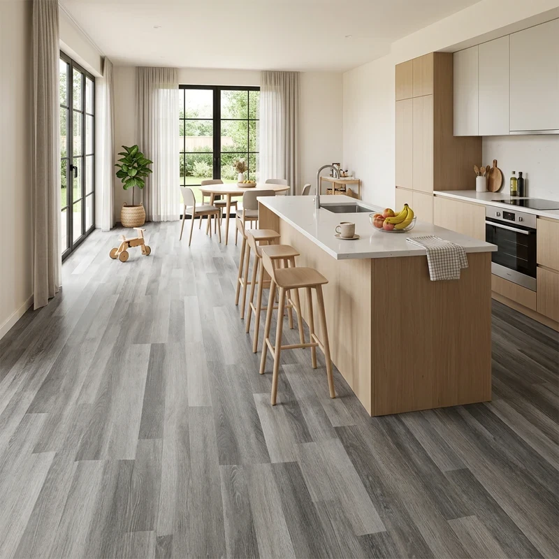 Vinílicos Heterogéneo Suelo de Vinilo en Rollo Gris <br> Bobina 25m²
