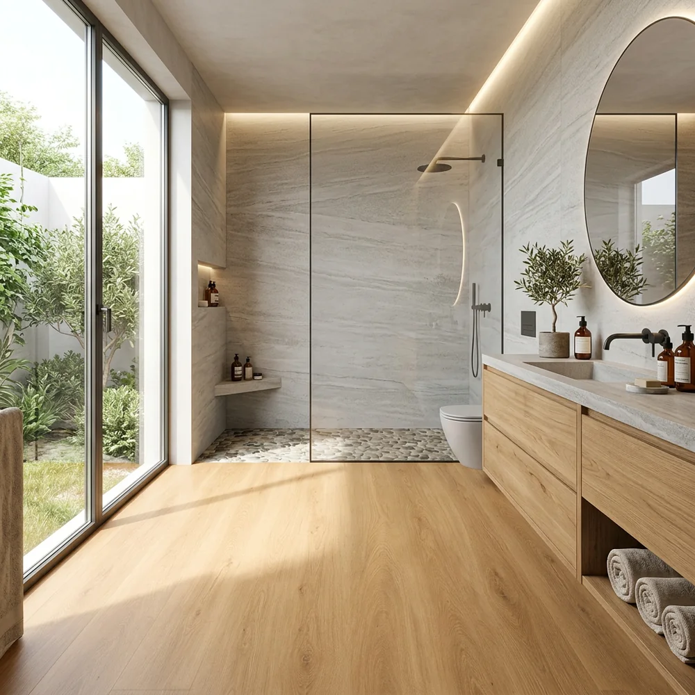 Tarimas Laminada Suelo Laminado Roble Fuego AC5 8mm | 12h Resistencia al Agua | Fácil Instalación