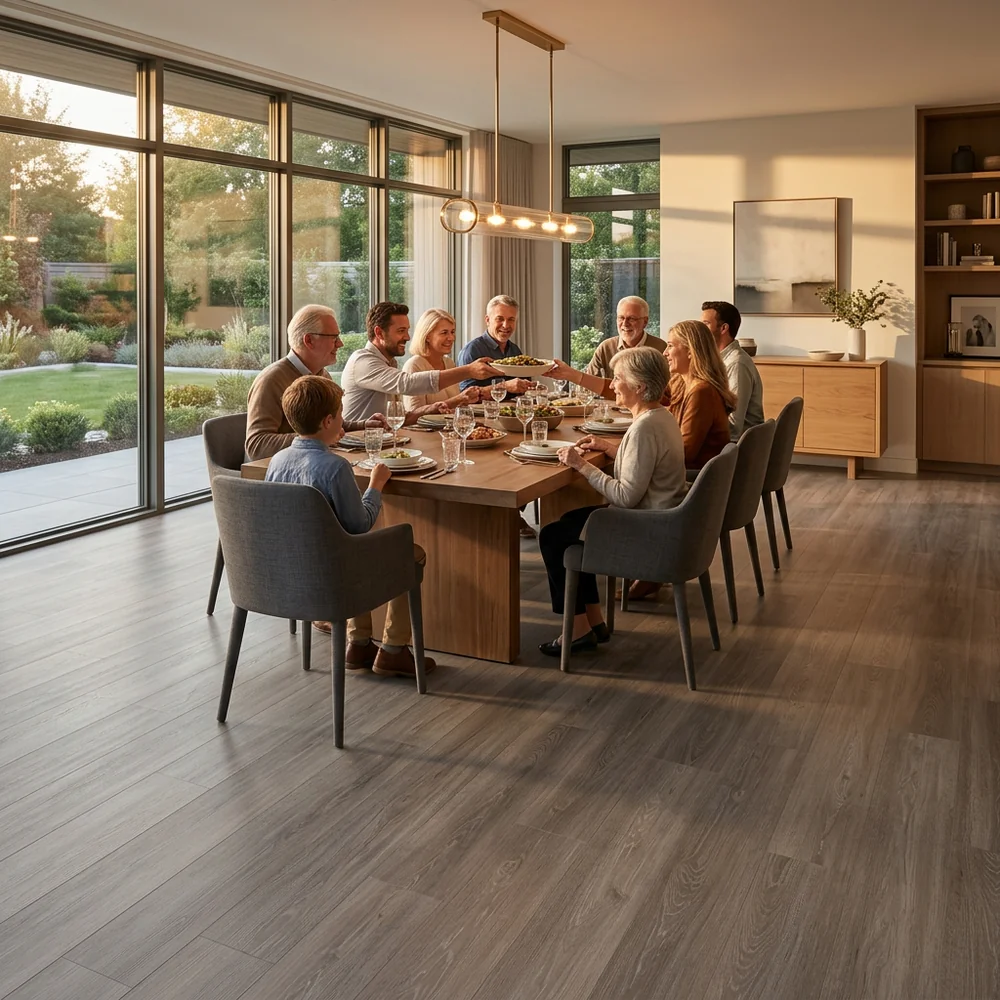Tarimas Laminada Suelo Laminado Roble Saxa 8mm AC5 | 72h Agua | Gris Oscuro