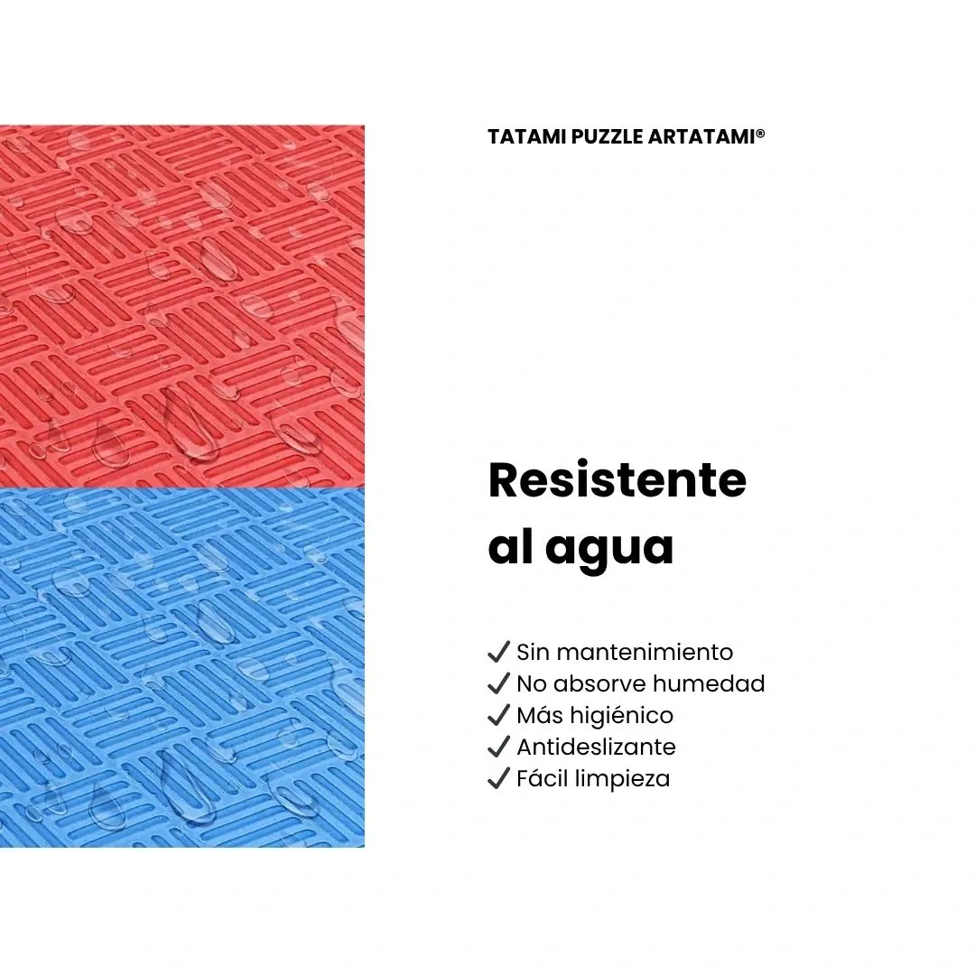 Tatami Puzzle Etileno Acetato de Vinílo de Alta Densidad TATAMI PUZZLE Rojo y Azul 1x1m | 50mm | Artes Marciales | Competición | Alto Rendimiento | Acabado Checker