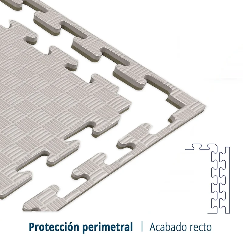 Tatami Etileno Acetato de Vinílo de Alta Densidad Tatami Blanco Gris |1x1| 40mm