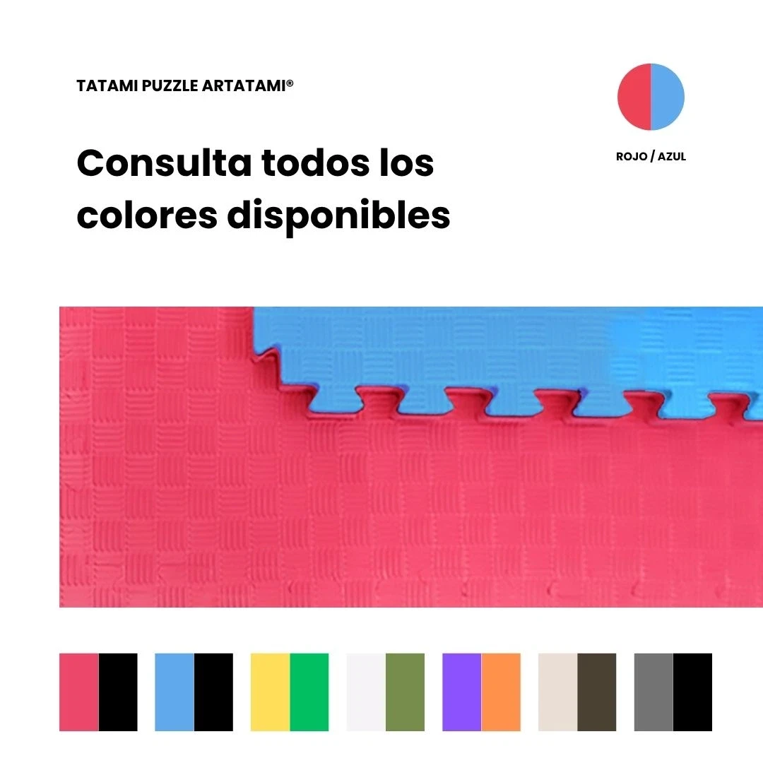 Tatami Puzzle Etileno Acetato de Vinílo de Alta Densidad Tatami Azul Rojo |1x1| 40mm