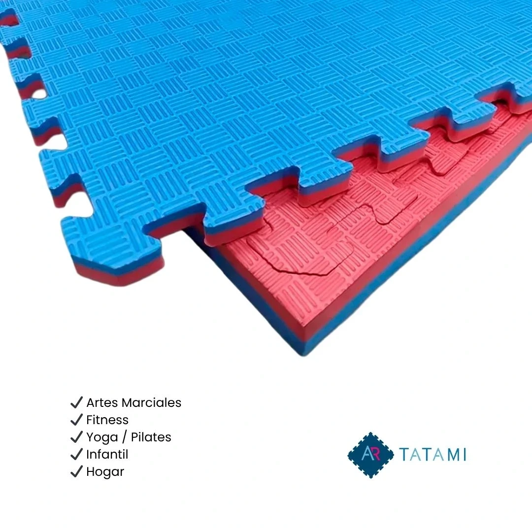 Tatami Puzzle Etileno Acetato de Vinílo de Alta Densidad Tatami Azul Rojo |1x1| 40mm