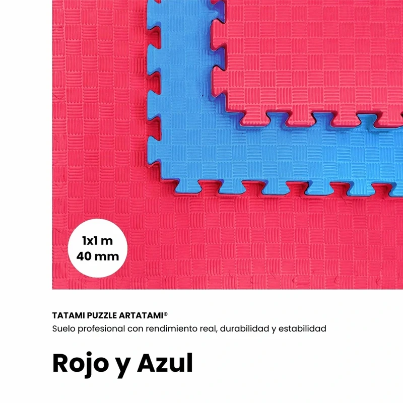 Tatami Puzzle Etileno Acetato de Vinílo de Alta Densidad Tatami Azul Rojo |1x1| 40mm