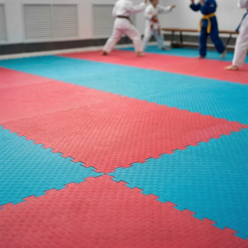 Tatami Puzzle Etileno Acetato de Vinílo de Alta Densidad Tatami Azul Rojo |1x1| 20mm