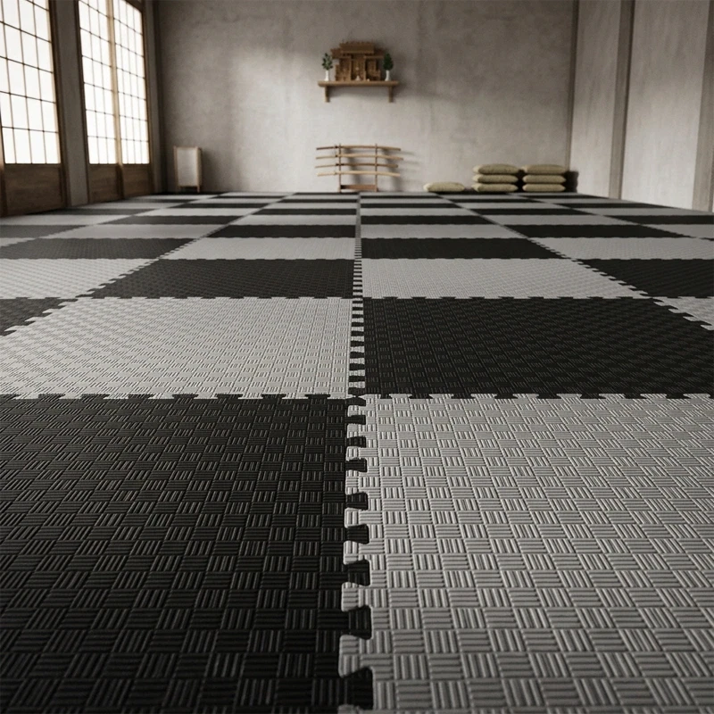 Tatami Puzzle Etileno Acetato de Vinílo de Alta Densidad Tatami Negro Gris |1x1| 20mm