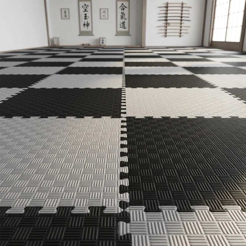 Tatami Puzzle Etileno Acetato de Vinílo de Alta Densidad Tatami Negro Gris |1x1| 20mm
