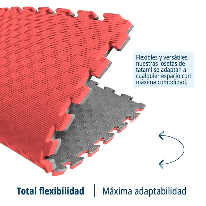 Tatami Etileno Acetato de Vinílo de Alta Densidad Tatami Rojo Gris  |1x1| 40mm