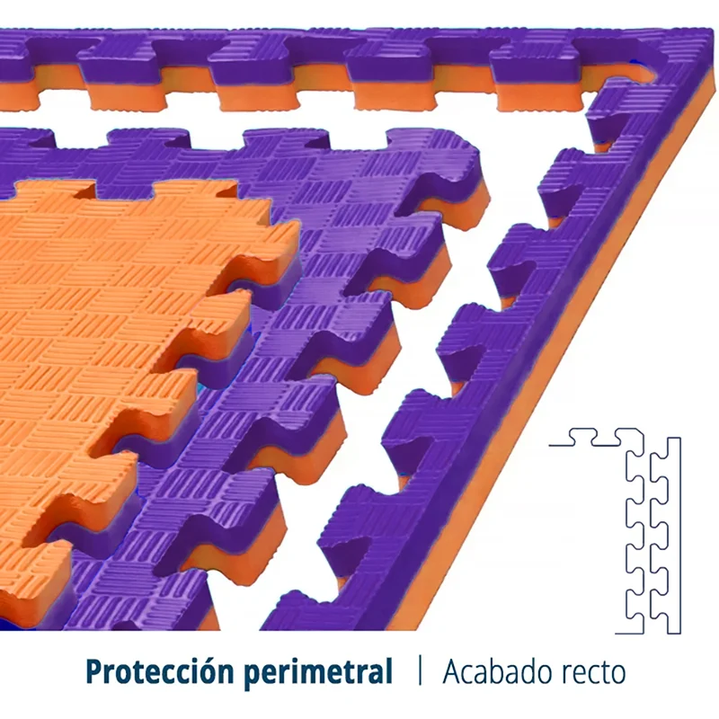 Tatami Etileno Acetato de Vinílo de Alta Densidad Tatami Naranja Lila  |1x1| 20mm