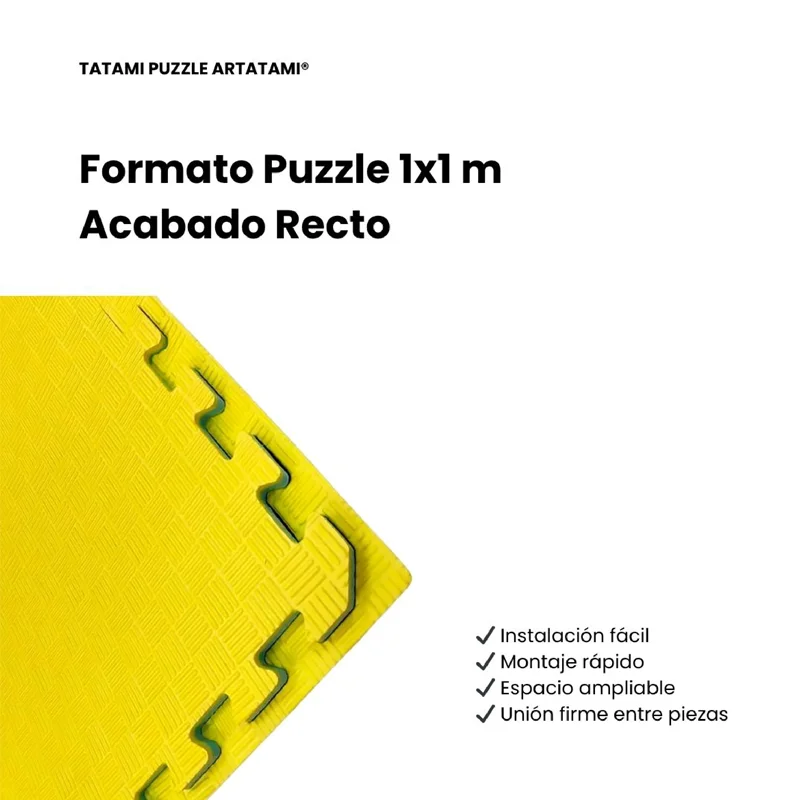Tatami Puzzle Etileno Acetato de Vinílo de Alta Densidad Tatami Amarillo Verde |1x1| 20mm