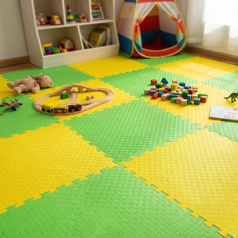 Tatami Puzzle Etileno Acetato de Vinílo de Alta Densidad Tatami Amarillo Verde |1x1| 20mm