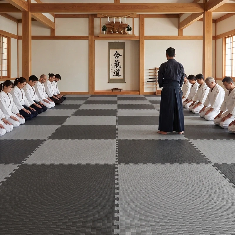 Tatami Puzzle Etileno Acetato de Vinílo de Alta Densidad Tatami Negro Gris |1x1| 40mm