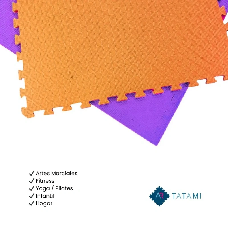 Tatami Puzzle Etileno Acetato de Vinílo de Alta Densidad Tatami Naranja Lila |1x1| 20mm