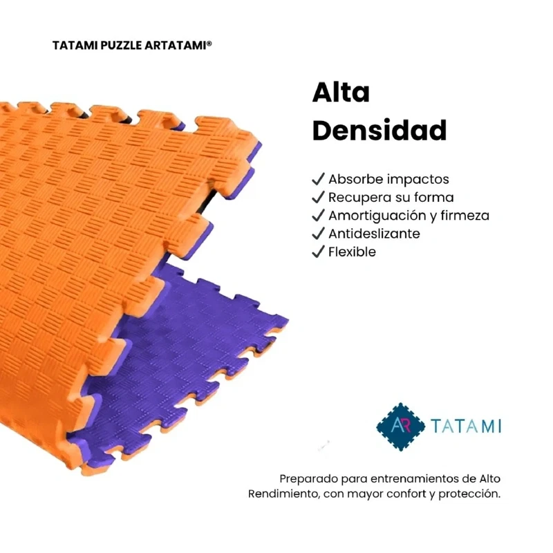 Tatami Puzzle Etileno Acetato de Vinílo de Alta Densidad Tatami Naranja Lila |1x1| 20mm