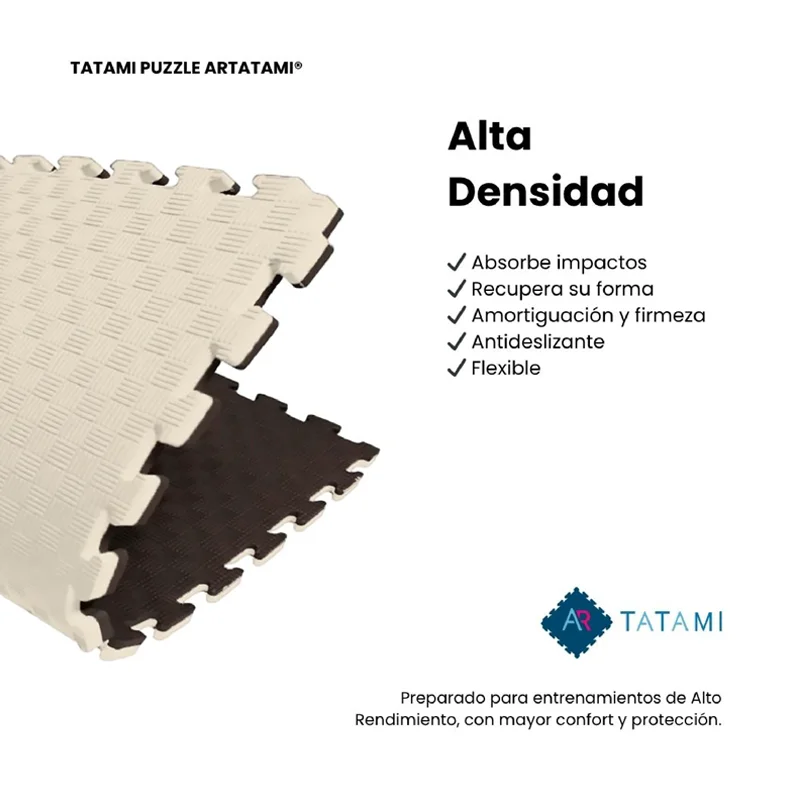 Tatami Puzzle Etileno Acetato de Vinílo de Alta Densidad Tatami Marrón Beige |1x1| 40mm