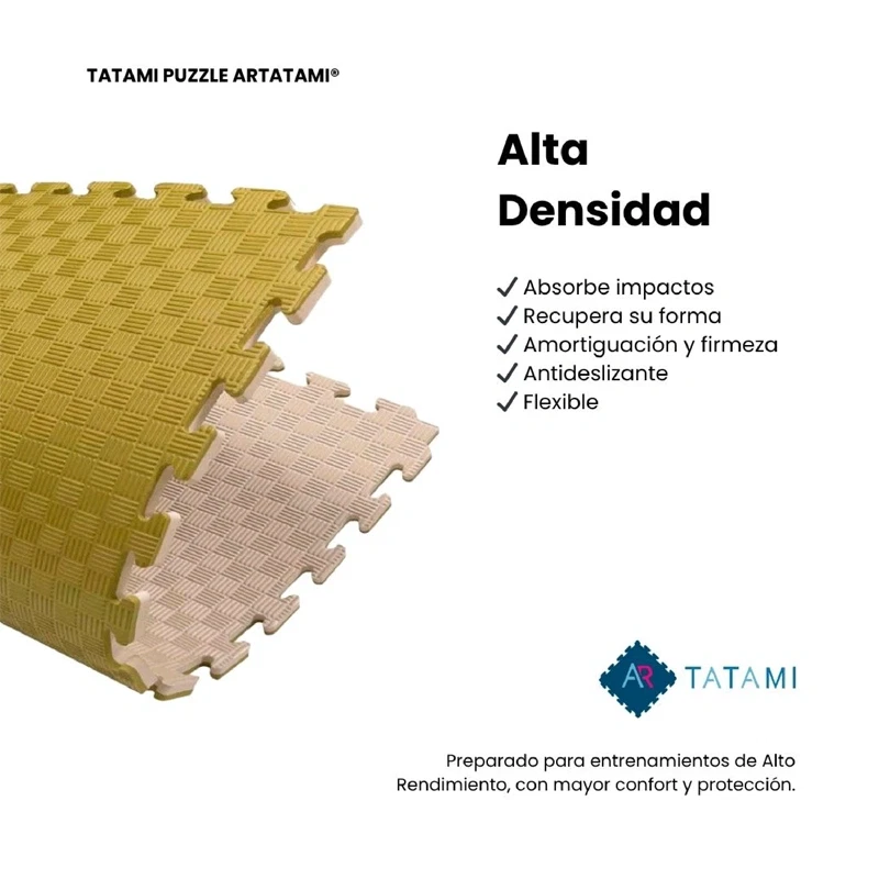 Tatami Puzzle Etileno Acetato de Vinílo de Alta Densidad Tatami Blanco Oliva |1x1| 20mm