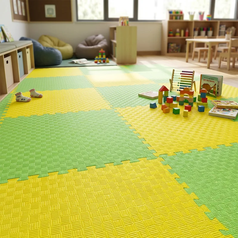 Tatami Puzzle Etileno Acetato de Vinílo de Alta Densidad Tatami Amarillo Verde |1x1| 20mm
