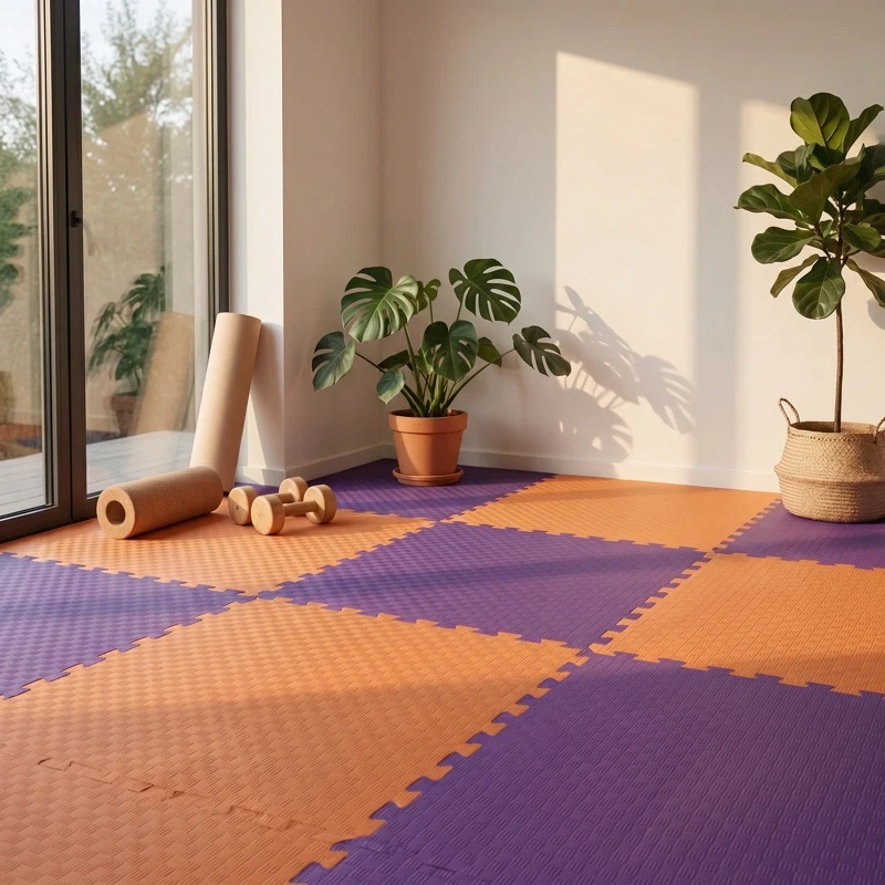 Tatami Puzzle Etileno Acetato de Vinílo de Alta Densidad Tatami Naranja Lila |1x1| 20mm