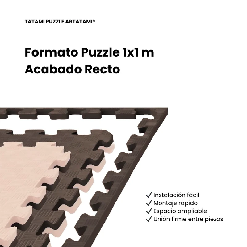 Tatami Puzzle Etileno Acetato de Vinílo de Alta Densidad Tatami Marrón Beige |1x1| 40mm