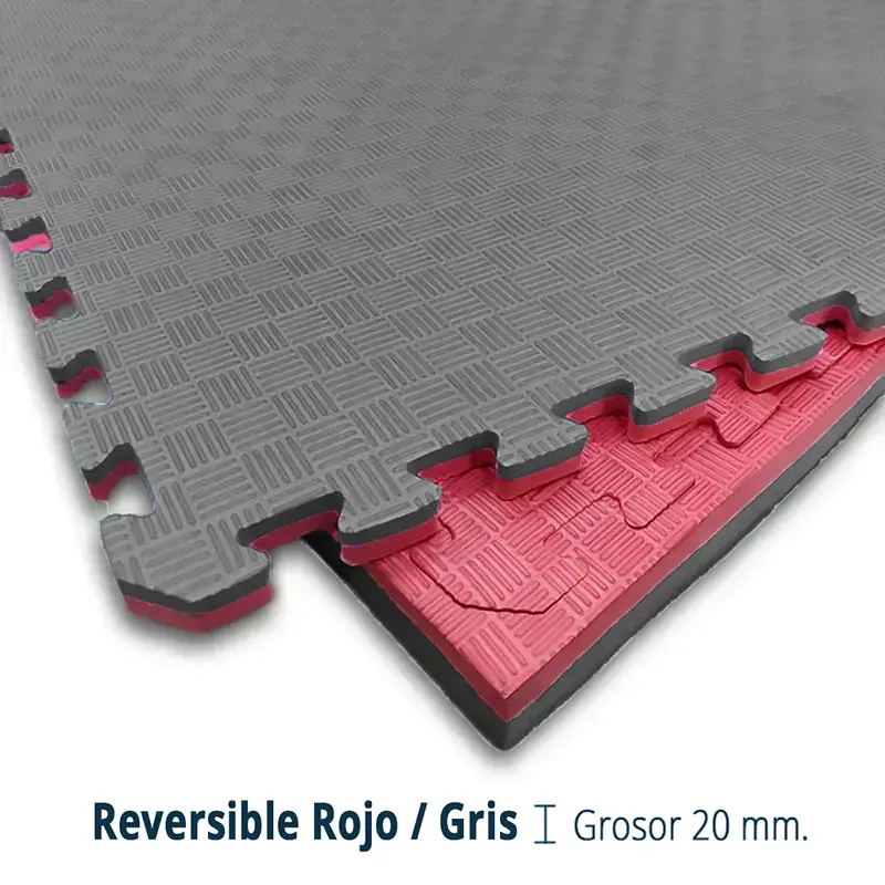 Tatami Etileno Acetato de Vinílo de Alta Densidad Tatami Rojo Gris  |1x1| 40mm