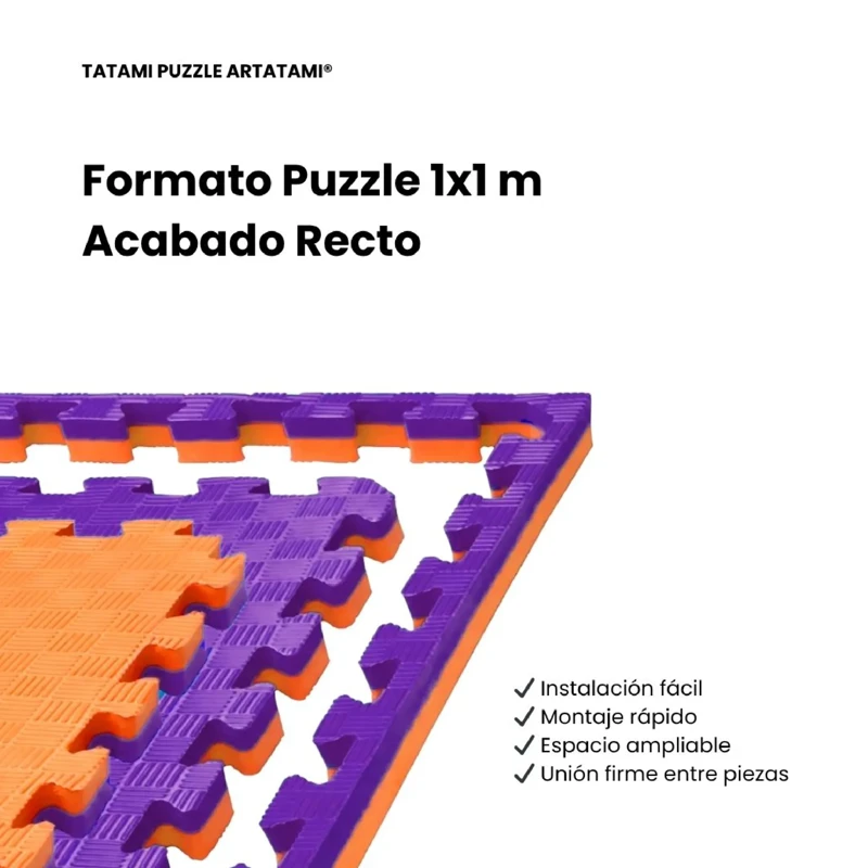Tatami Puzzle Etileno Acetato de Vinílo de Alta Densidad Tatami Naranja Lila |1x1| 20mm