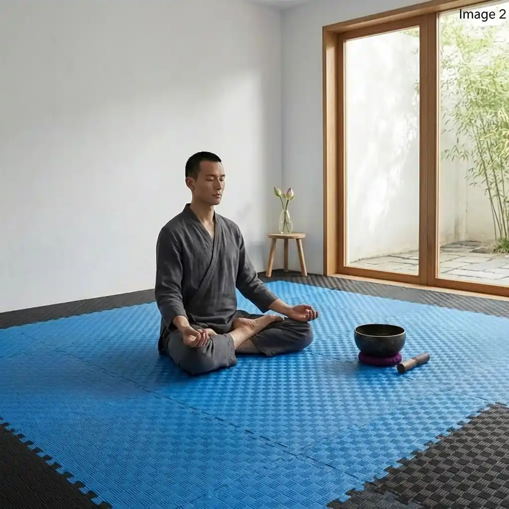 Tatami Puzzle Etileno Acetato de Vinílo de Alta Densidad Tatami Azul Negro|1x1| 25mm