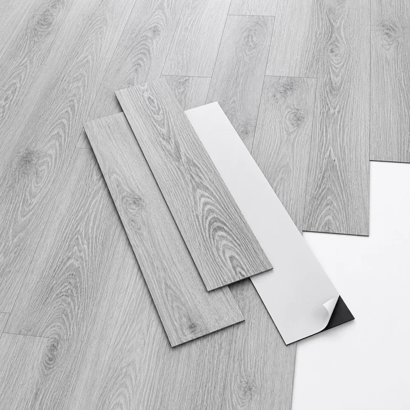 Vinílicos Heterogéneo Suelo de Vinílico Autoadhesivo PVC Roble Gris 2,5m²