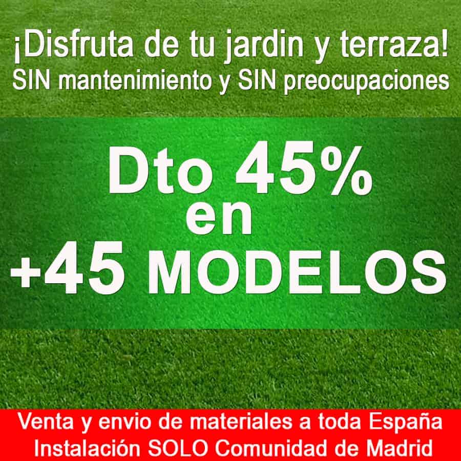 Disfrute de su Jardín de Césped Artificial, con instalación en Madrid perfecto para jardines, piscinas, disponible en bobinas y cortes