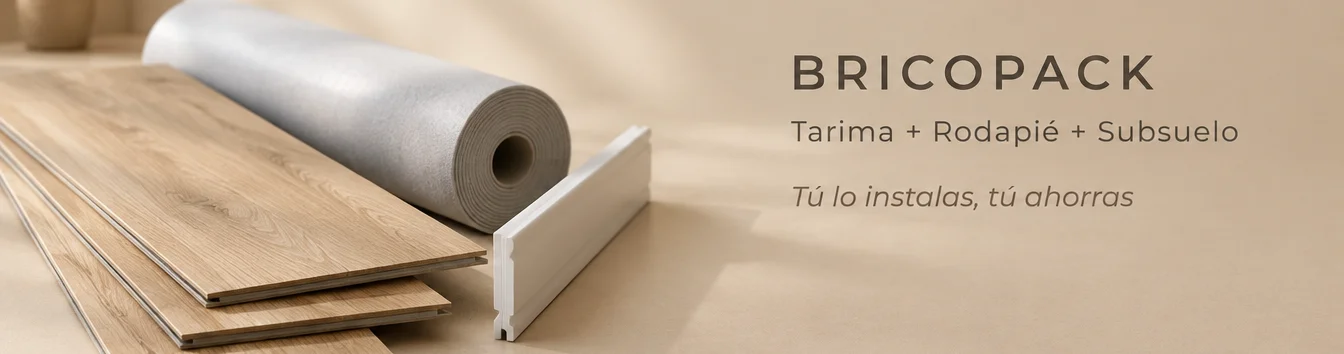 Bricopack de suelo laminado en Madrid: Tarima + Rodapié + Subsuelo. Tú lo instalas, tú ahorras