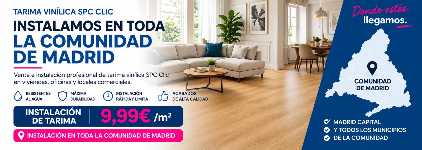 Instalación de tarima vinílica SPC en Madrid y Comunidad de Madrid Instalación de tarima vinílica SPC en Madrid con instaladores profesionales