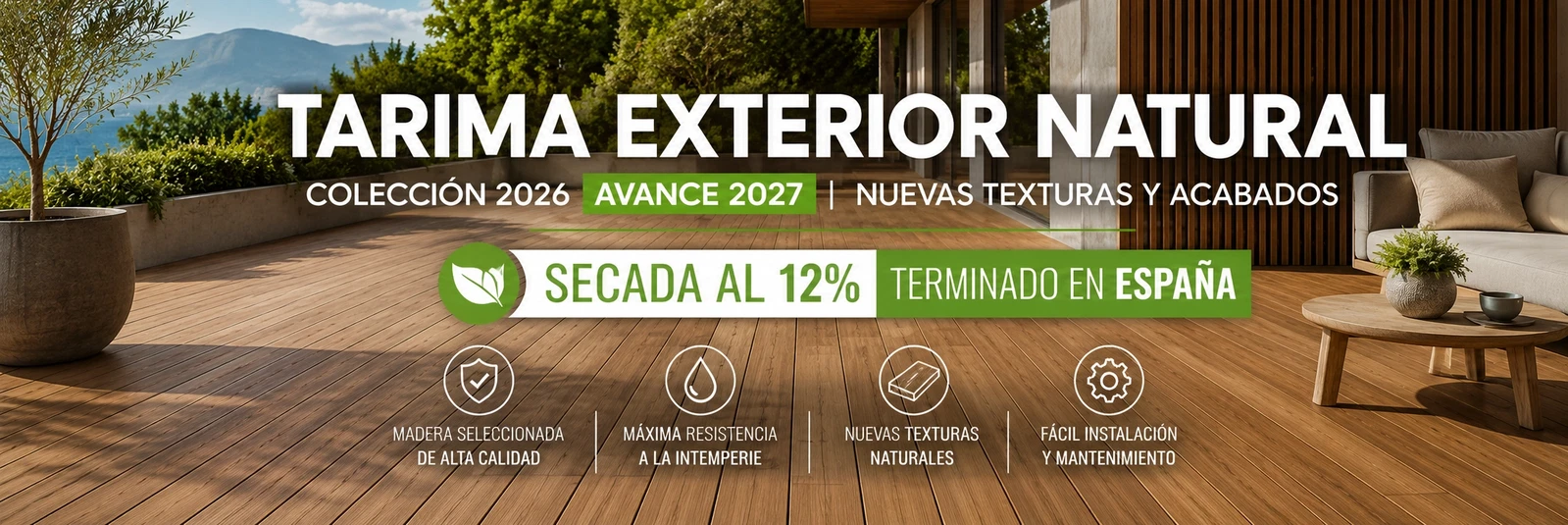 Tarima de Exterior Composite o Sintetica y Natural