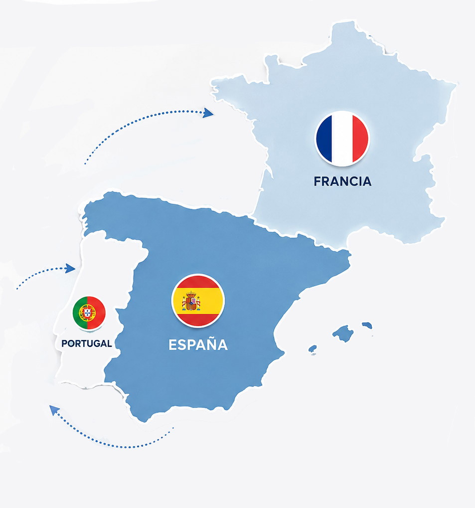 Envio a España, Francia y Portugal